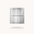 American Made Grills 18" Deluxe 2-Drawer Outdoor Kitchen Storage Unit | Built-In Ready