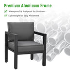 4 Pieces Outdoor Furniture Set for Backyard and Poolside