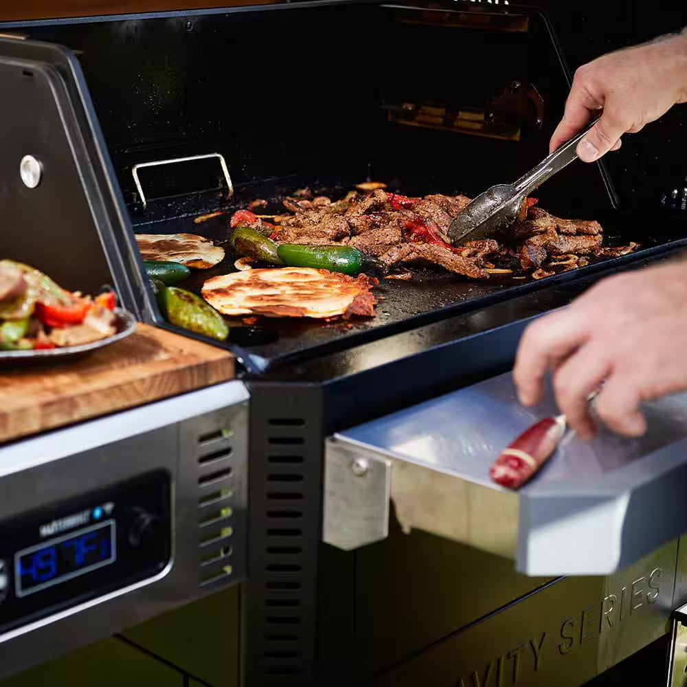 Gravity Series 800 Digital Wifi Charcoal Grill, Griddle and Smoker in Black