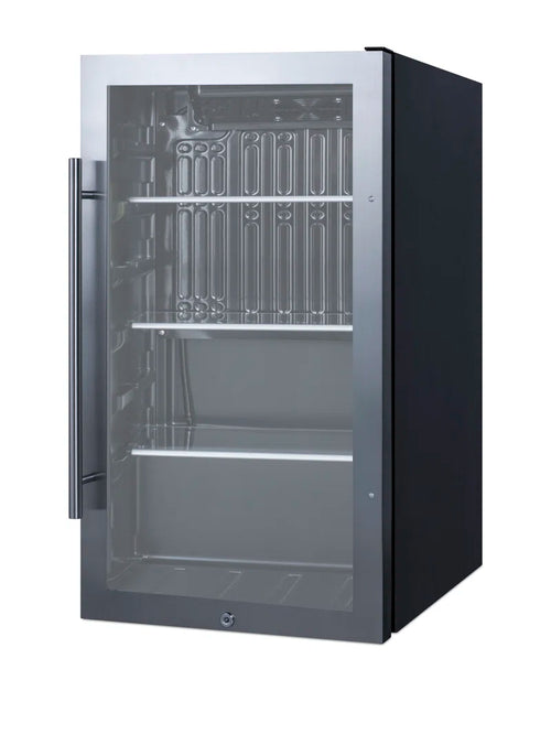 19'' W 110 Cans (12 Oz.) 3.13 Cubic Feet Outdoor Rated Beverage Cooler with Reversible Glass Door