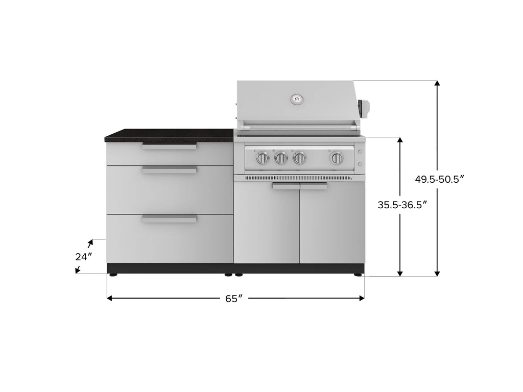 Classic Series 4PC Modular Outdoor Kitchen · 304 Stainless Steel · SS Door · Platinum Grill