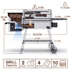 456 Sq. In. Wood Pellet Grill and Smoker BBQ with PID Auto Temperature Control in Black