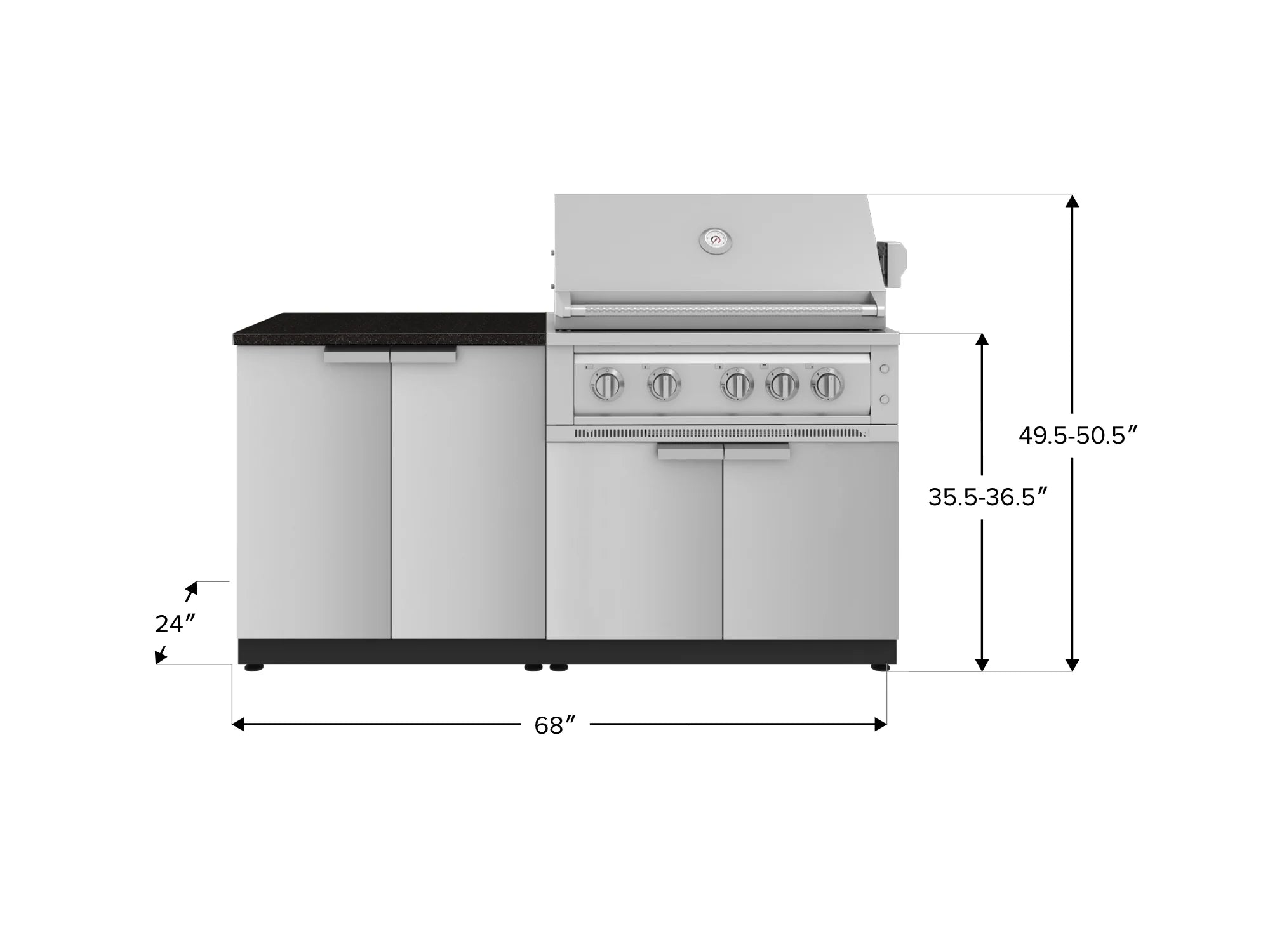 Classic Series 4PC Modular Outdoor Kitchen · 304 Stainless Steel · SS Door · Platinum Grill