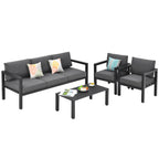 4 Pieces Outdoor Furniture Set for Backyard and Poolside