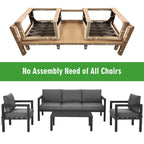 4 Pieces Outdoor Furniture Set for Backyard and Poolside