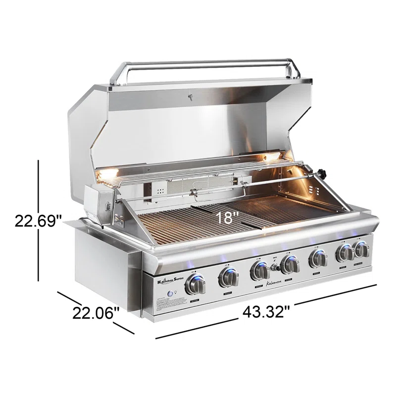 Kalamera 6-Burner Infrared Gas Grill | High-Performance Stainless Steel Backyard Grill
