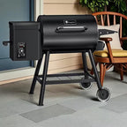 456 Sq. In. Wood Pellet Grill and Smoker BBQ with PID Auto Temperature Control in Black