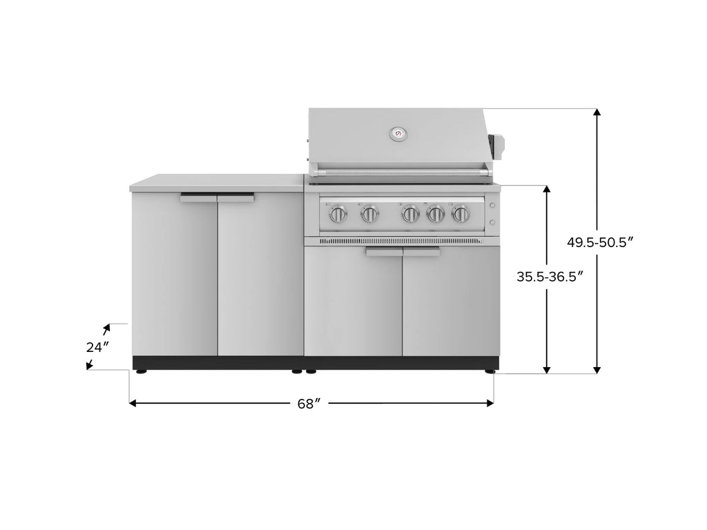 Classic Series 4PC Modular Outdoor Kitchen · 304 Stainless Steel · SS Door · Platinum Grill