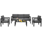4 Pieces Outdoor Furniture Set for Backyard and Poolside