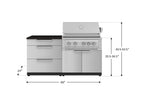 Classic Series 4PC Modular Outdoor Kitchen · 304 Stainless Steel · SS Door · Platinum Grill