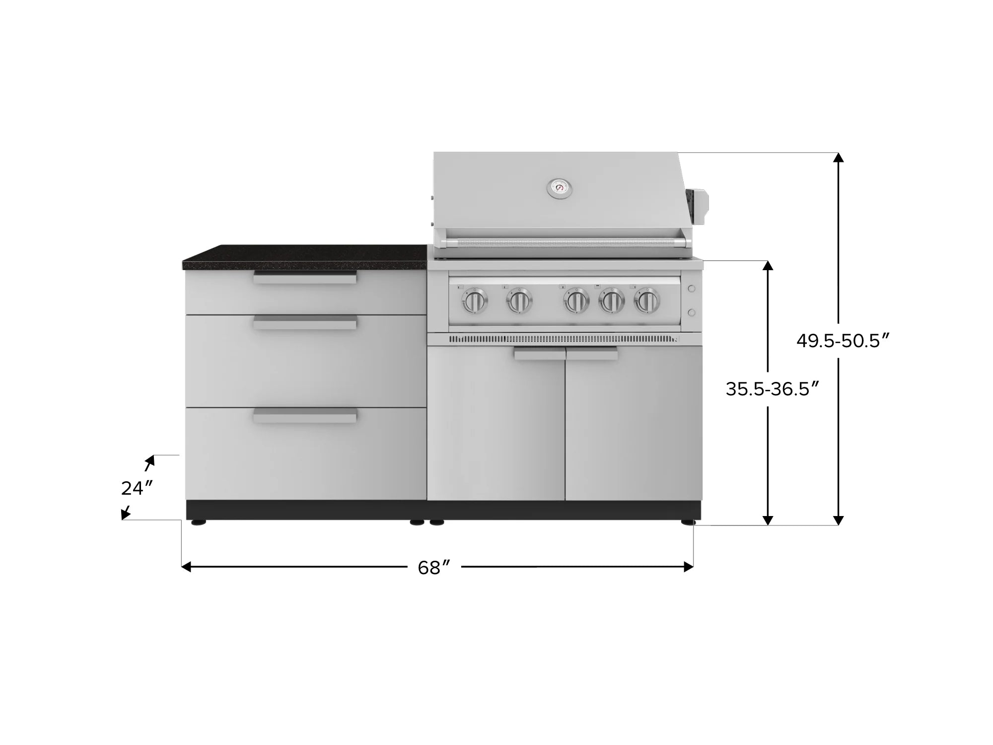 Classic Series 4PC Modular Outdoor Kitchen · 304 Stainless Steel · SS Door · Platinum Grill