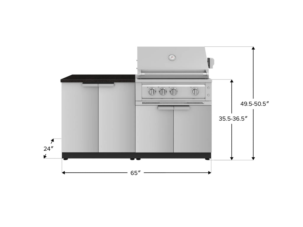 Classic Series 4PC Modular Outdoor Kitchen · 304 Stainless Steel · SS Door · Platinum Grill