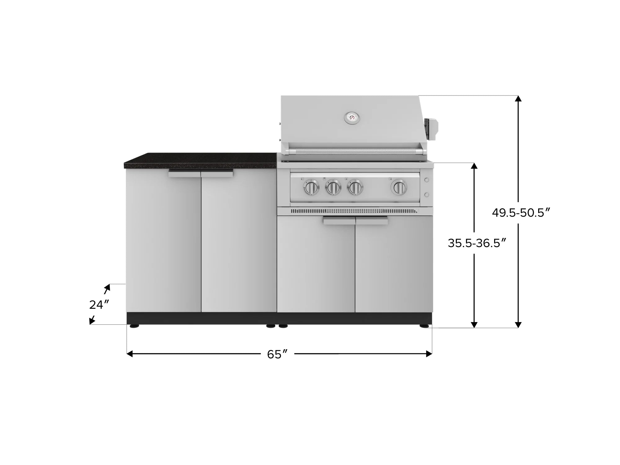 Classic Series 4PC Modular Outdoor Kitchen · 304 Stainless Steel · SS Door · Platinum Grill