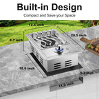 Single Grilling Side Burners for Outdoor Kitchen, 15,000BTU Liquid Propane Si...