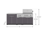 Classic Series 6-Piece Modular Outdoor Kitchen | Aluminum Frame, Tempered Glass Doors & Platinum Grill