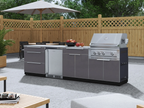 Classic Series 6-Piece Modular Outdoor Kitchen | Aluminum Frame, Tempered Glass Doors & Platinum Grill