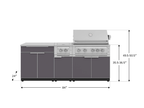 Classic Series 6-Piece Modular Outdoor Kitchen | Aluminum Frame, Tempered Glass Doors & Platinum Grill