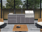 Classic Series 6-Piece Modular Outdoor Kitchen | Aluminum Frame, Tempered Glass Doors & Platinum Grill