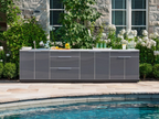 Classic Series 6-Piece Modular Outdoor Kitchen | Aluminum Frame, Tempered Glass Doors & Platinum Grill