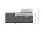Classic Series 6-Piece Modular Outdoor Kitchen | Aluminum Frame, Tempered Glass Doors & Platinum Grill