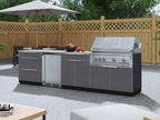 Classic Series 6-Piece Modular Outdoor Kitchen | Aluminum Frame, Tempered Glass Doors & Platinum Grill