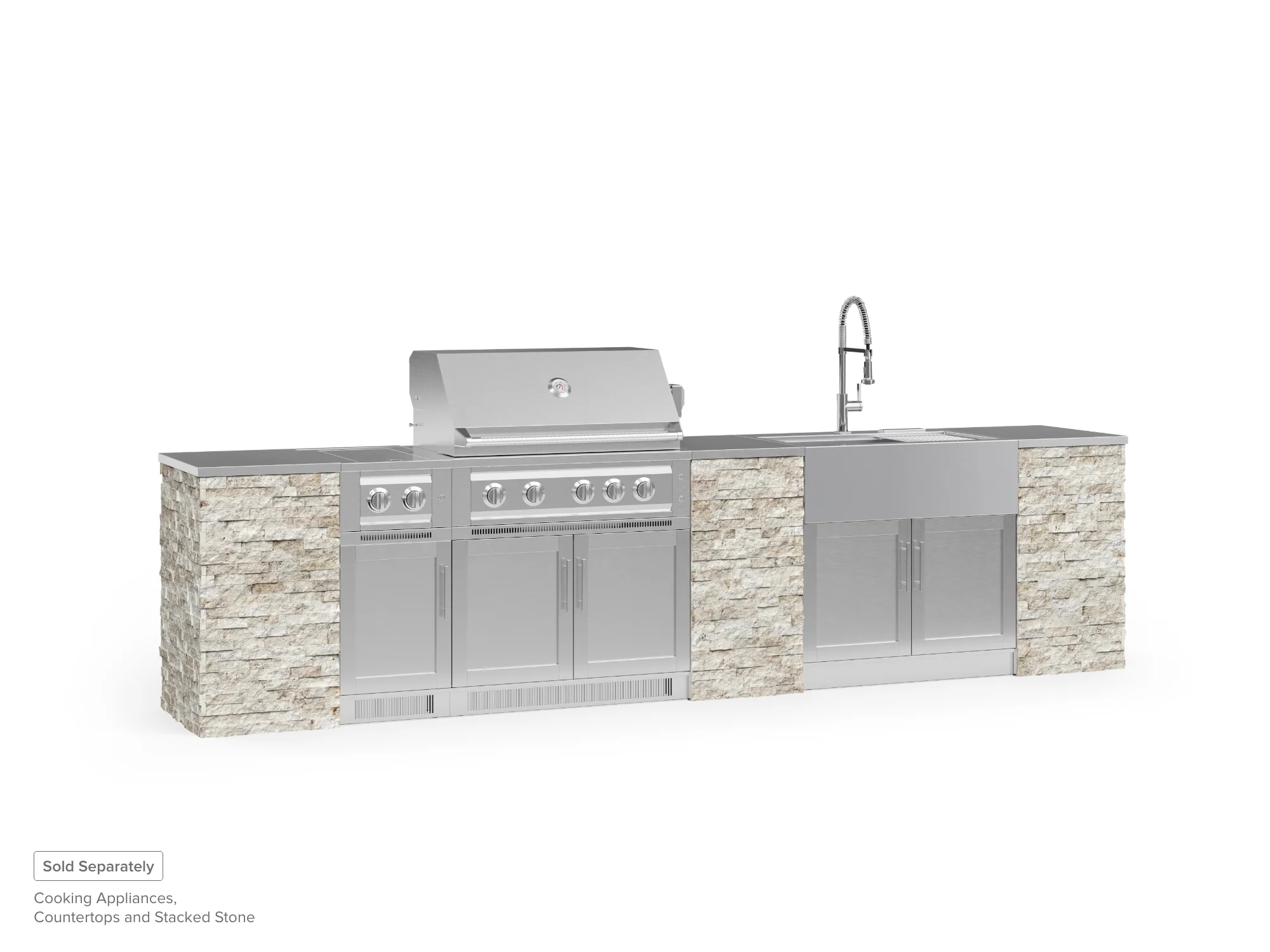 Signature Series 8-Piece Custom Outdoor Kitchen | 304 Stainless Steel with Shaker-Style Doors