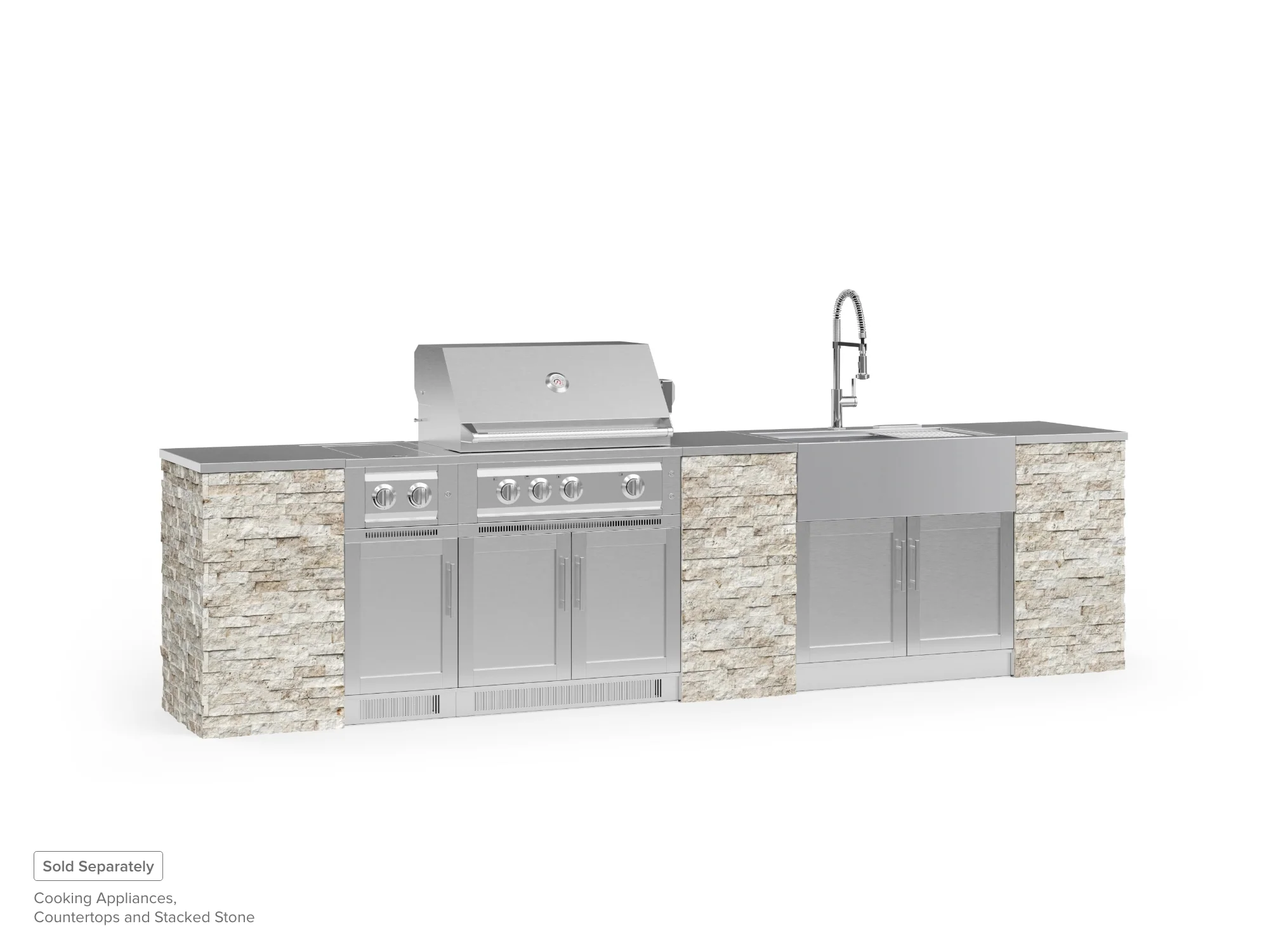 Signature Series 8-Piece Custom Outdoor Kitchen | 304 Stainless Steel with Shaker-Style Doors