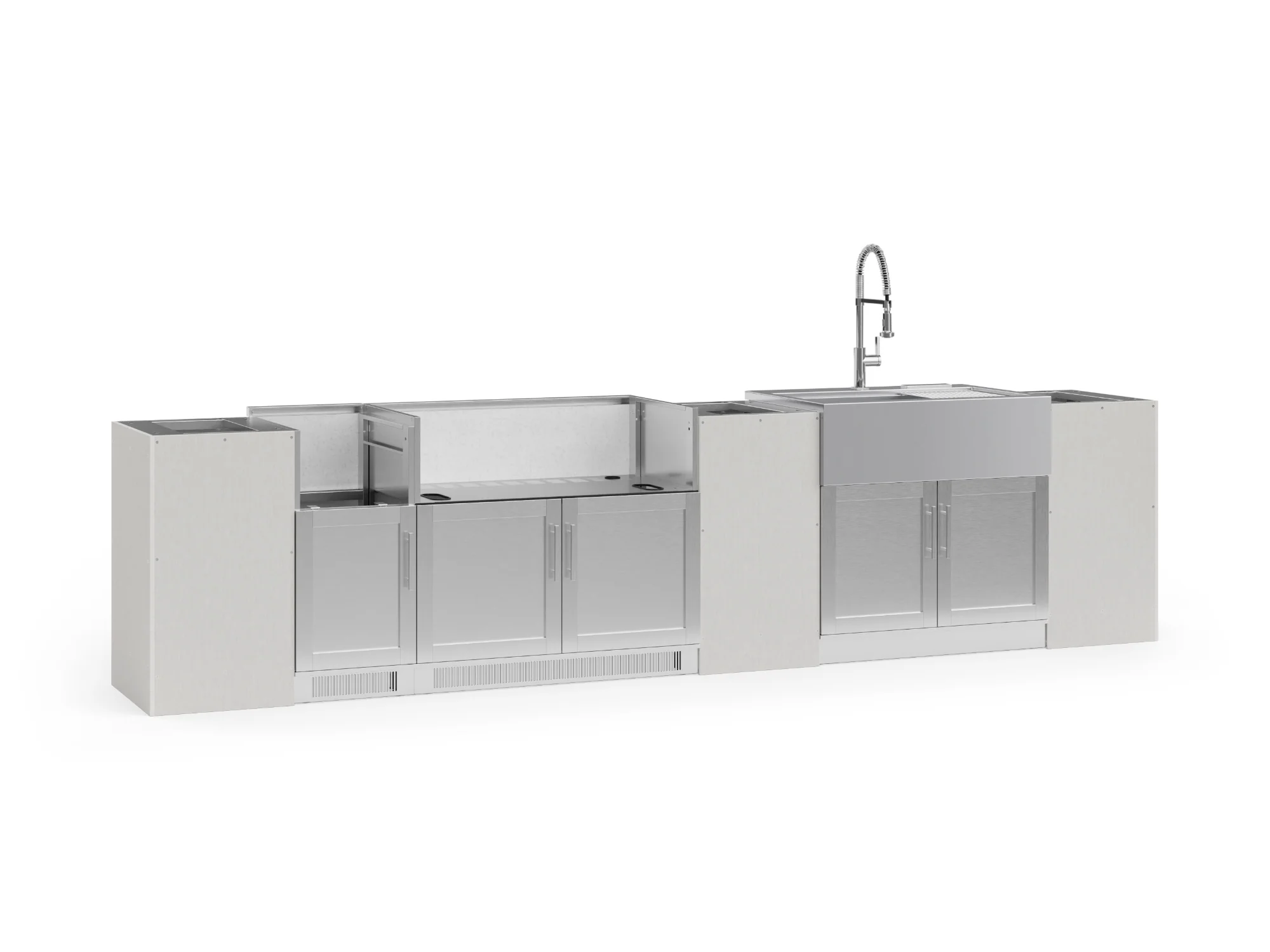 Signature Series 8-Piece Custom Outdoor Kitchen | 304 Stainless Steel with Shaker-Style Doors