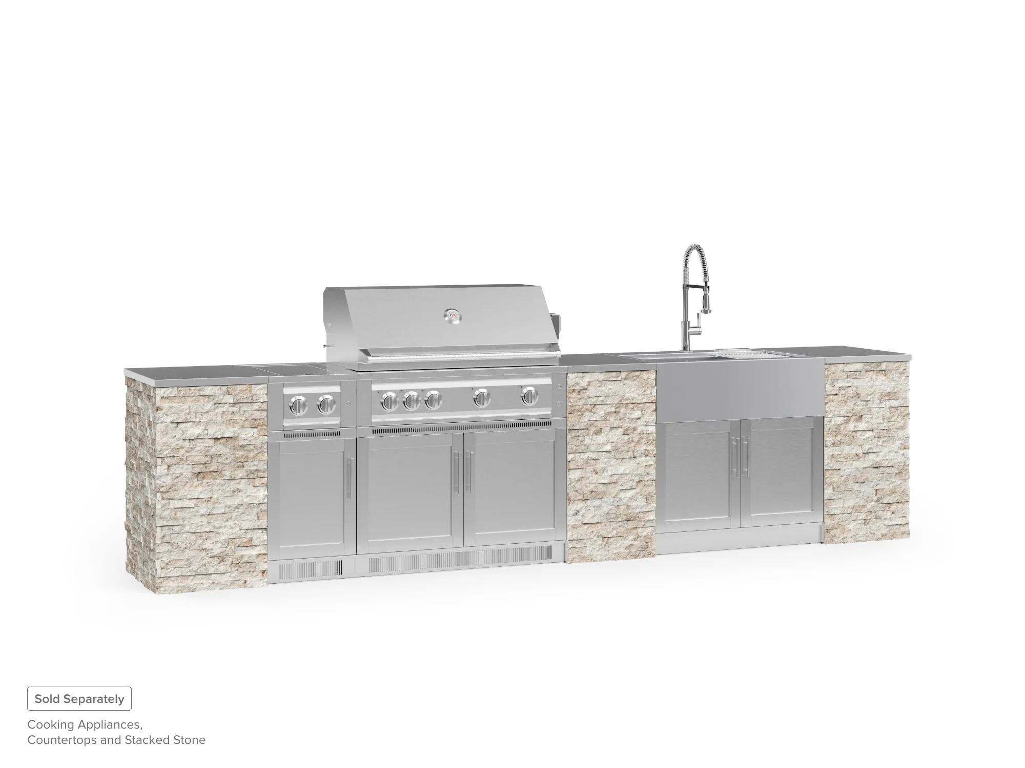 Signature Series 8-Piece Custom Outdoor Kitchen | 304 Stainless Steel with Shaker-Style Doors