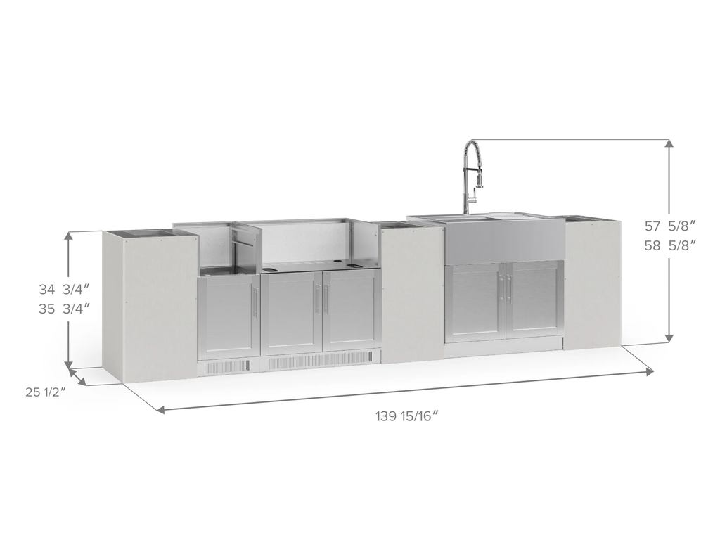 Signature Series 8-Piece Custom Outdoor Kitchen | 304 Stainless Steel with Shaker-Style Doors