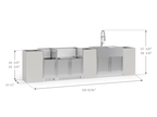 Signature Series 8-Piece Custom Outdoor Kitchen | 304 Stainless Steel with Shaker-Style Doors