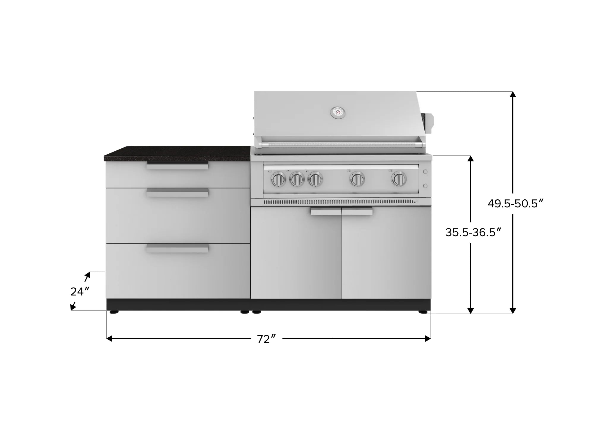 Classic Series 4PC Modular Outdoor Kitchen · 304 Stainless Steel · SS Door · Platinum Grill