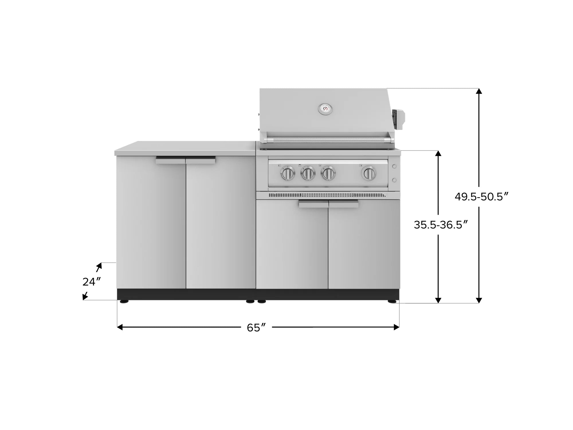 Classic Series 4PC Modular Outdoor Kitchen · 304 Stainless Steel · SS Door · Platinum Grill