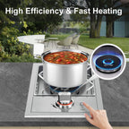 Single Grilling Side Burners for Outdoor Kitchen, 15,000BTU Liquid Propane Si...