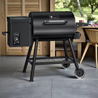 456 Sq. In. Wood Pellet Grill and Smoker BBQ with PID Auto Temperature Control in Black