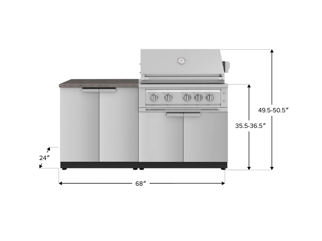 Classic Series 4PC Modular Outdoor Kitchen · 304 Stainless Steel · SS Door · Platinum Grill