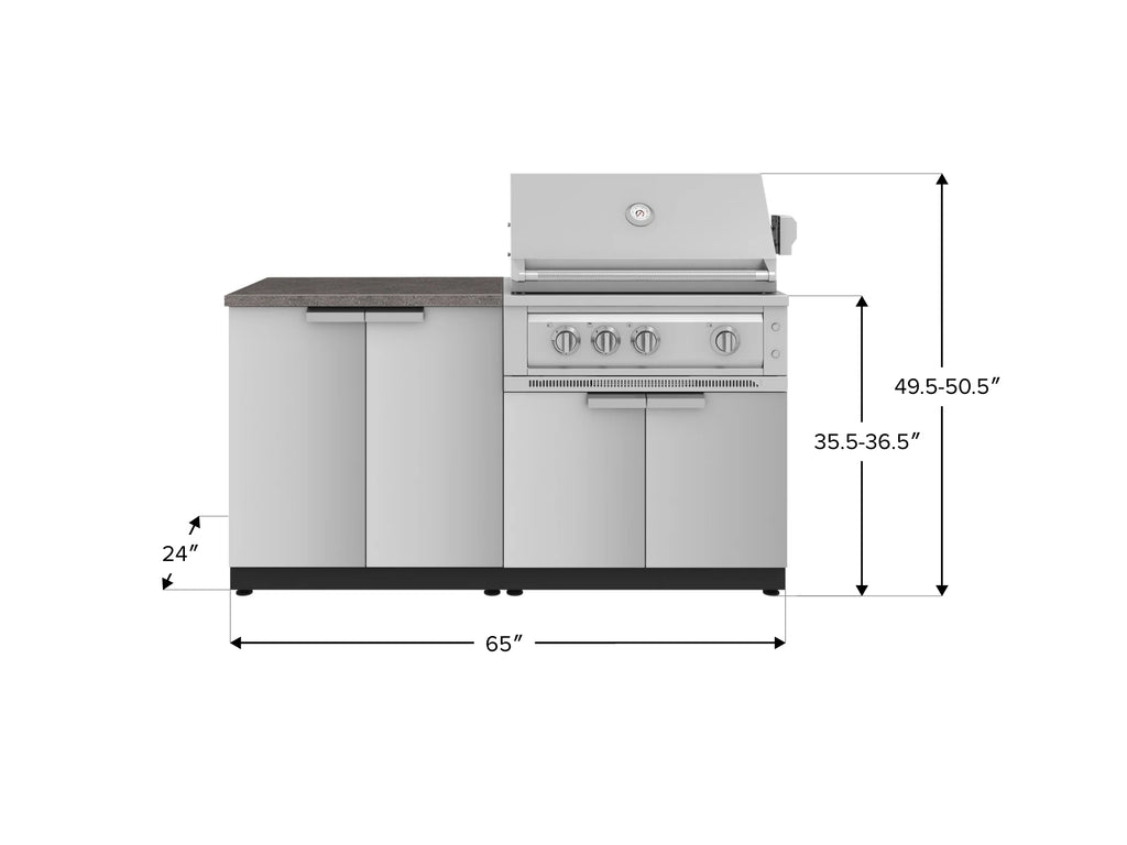 Classic Series 4PC Modular Outdoor Kitchen · 304 Stainless Steel · SS Door · Platinum Grill