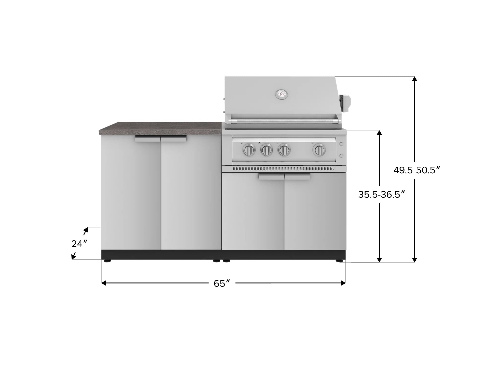 Classic Series 4PC Modular Outdoor Kitchen · 304 Stainless Steel · SS Door · Platinum Grill