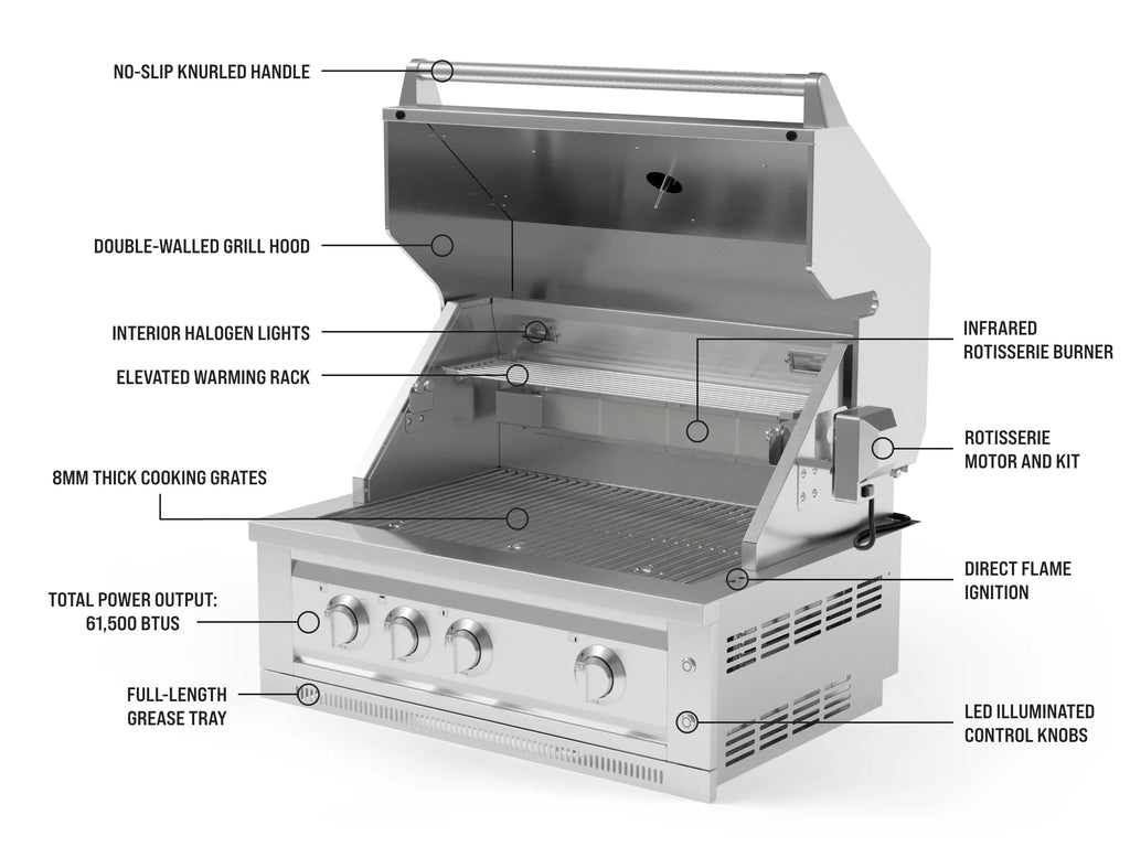 Classic Series 4PC Modular Outdoor Kitchen · 304 Stainless Steel · SS Door · Platinum Grill