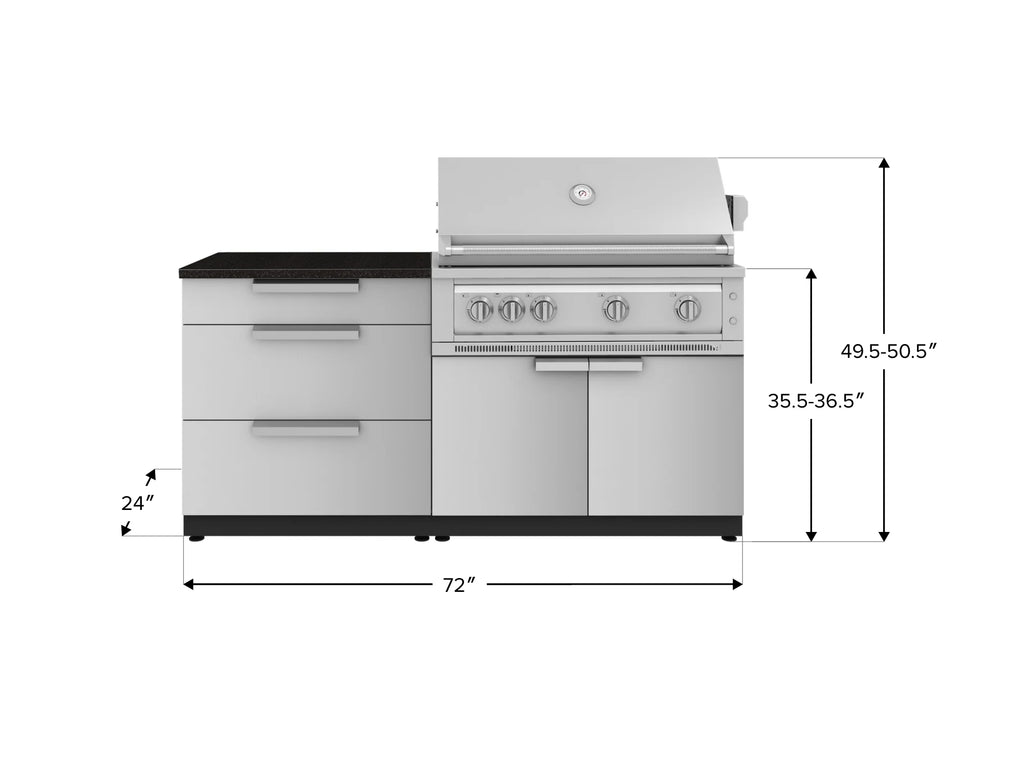 Classic Series 4PC Modular Outdoor Kitchen · 304 Stainless Steel · SS Door · Platinum Grill