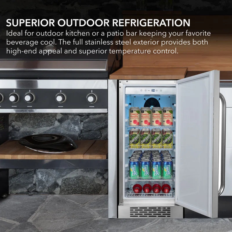 3.0 Cu.Ft. Indoor Outdoor Beverage Refrigerator Stainless Steel