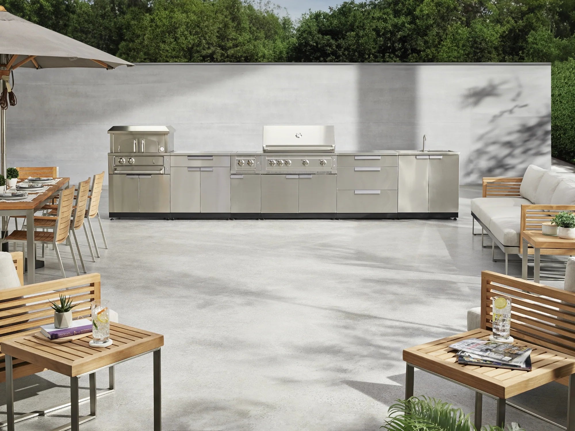 Classic Series 4PC Modular Outdoor Kitchen · 304 Stainless Steel · SS Door · Platinum Grill